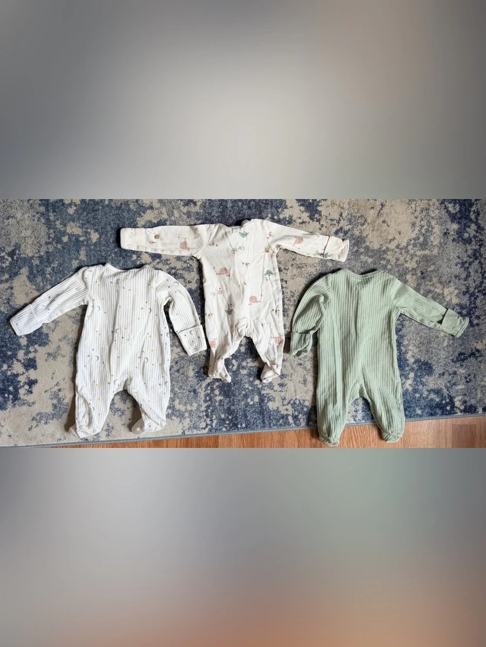 Baby One-Piece Footed Sleepsuits- lot of 4